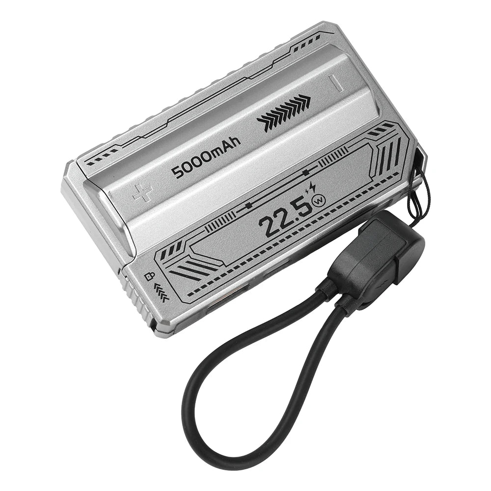 21700 Power Bank Case PD 20W Fast Charging with Built-In Cable