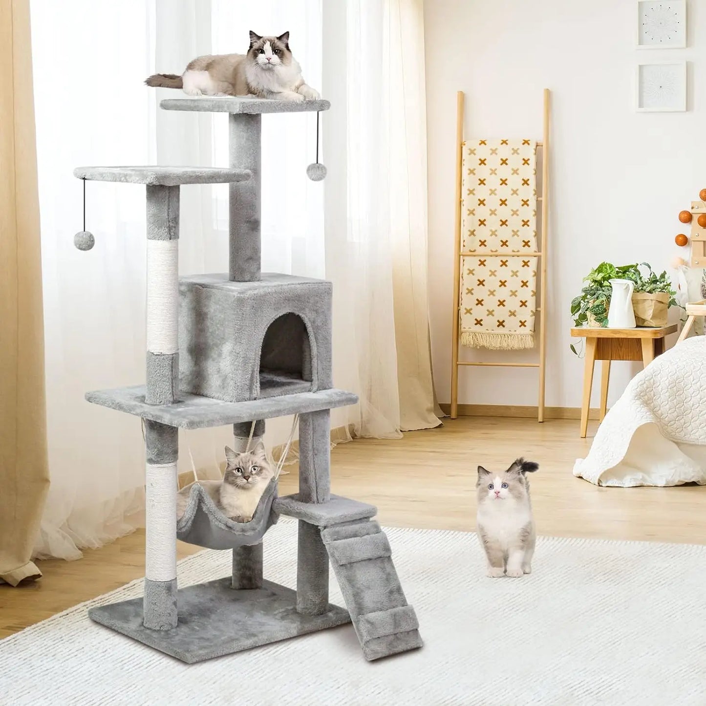 cat-tree-tower-cat-condo-with-sisal-scratching-post-activity-centre-cat-climbing-tree-with-cat-house-grey-120cm