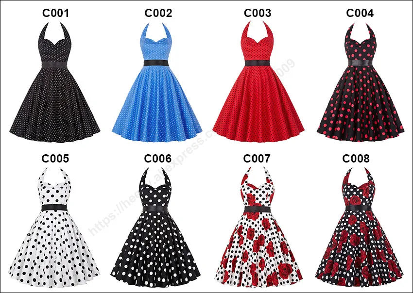 women-polka-dot-print-summer-dress-sexy-retro-white-halter-vintage-dress-robe-femme-pin-up-rockabilly-party-dress