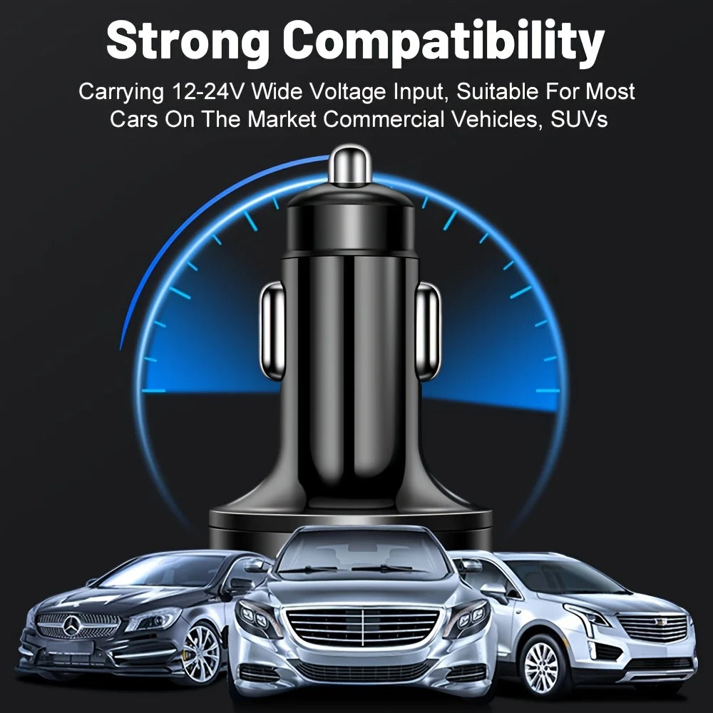 6-in-1 Fast Charging Car Adapter Dual USB-C