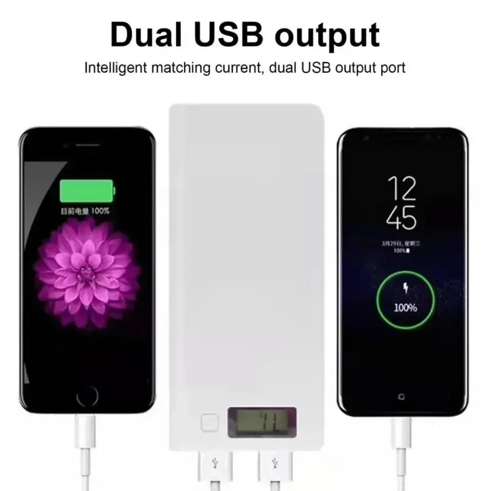 8-Slot 18650 USB Power Bank Charger Box with LED Display