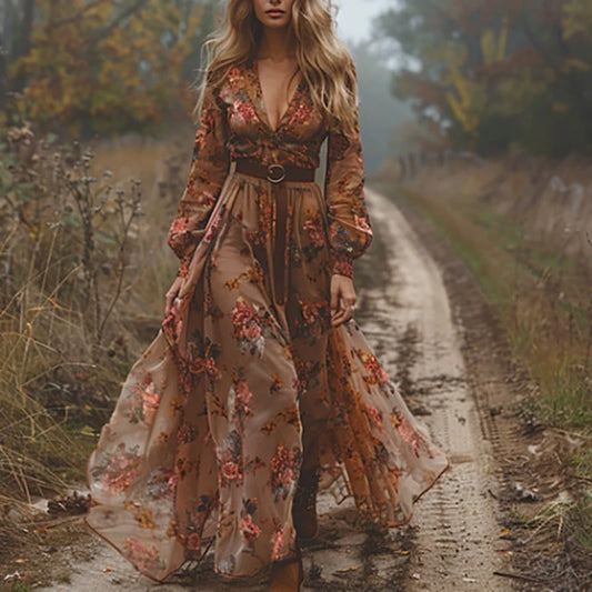 elegant-long-sleeve-lapel-evening-dress-autumn-new-womens-high-waisted-bohemian-dress-vintage-floral-printed-pleated-maxi-dress