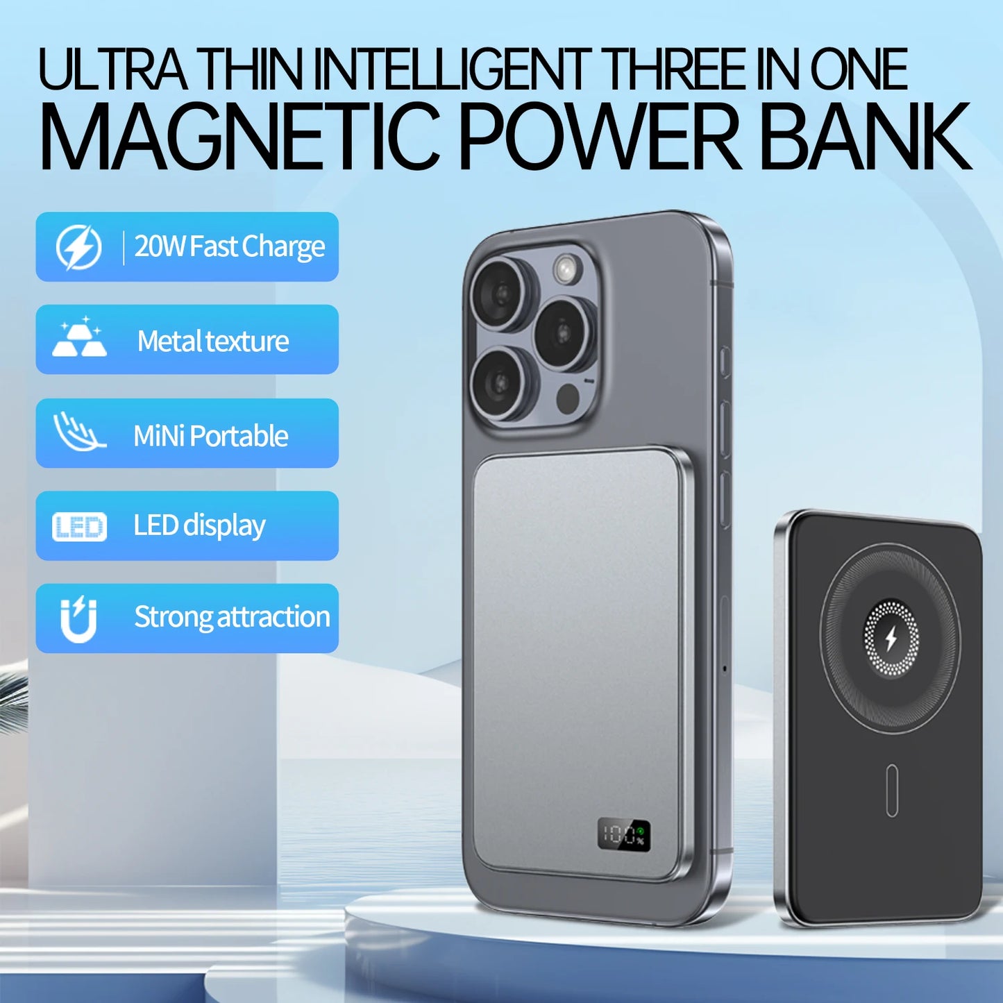 Magnetic Wireless Power Bank for MagSafe