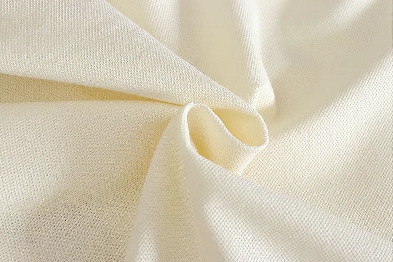 Close-up of beige fabric with a soft texture