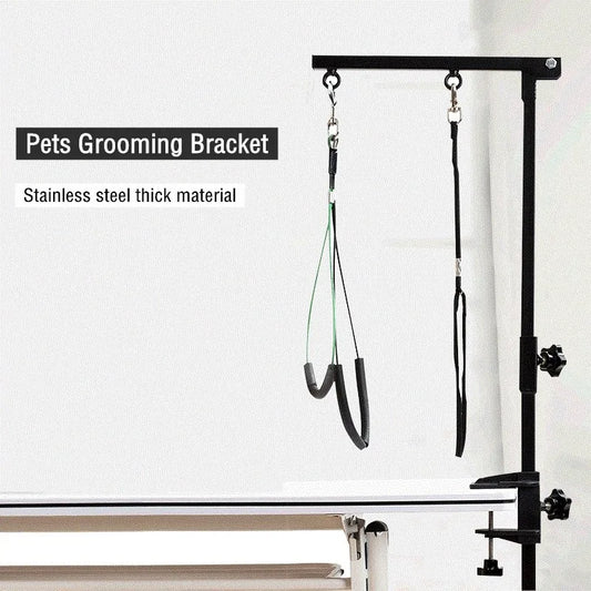 pet-foldable-grooming-bracket-adjustable-steel-suspender-grooming-table-arm-support-dog-cat-holder-desk-pet-accessories-강아지미용