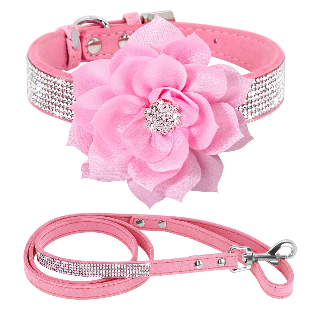 glitter-rhinestone-dog-leather-collar-cute-floral-necklace-pet-120cm-walking-leash-for-small-medium-large-dogs-chihuahua-xs-l