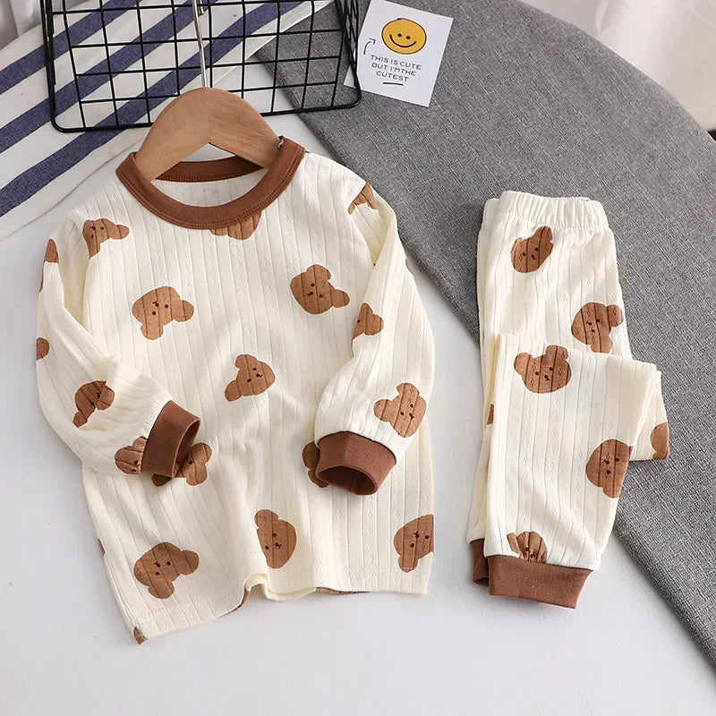 Kids Cute Print Long Sleeve Pyjama Set
