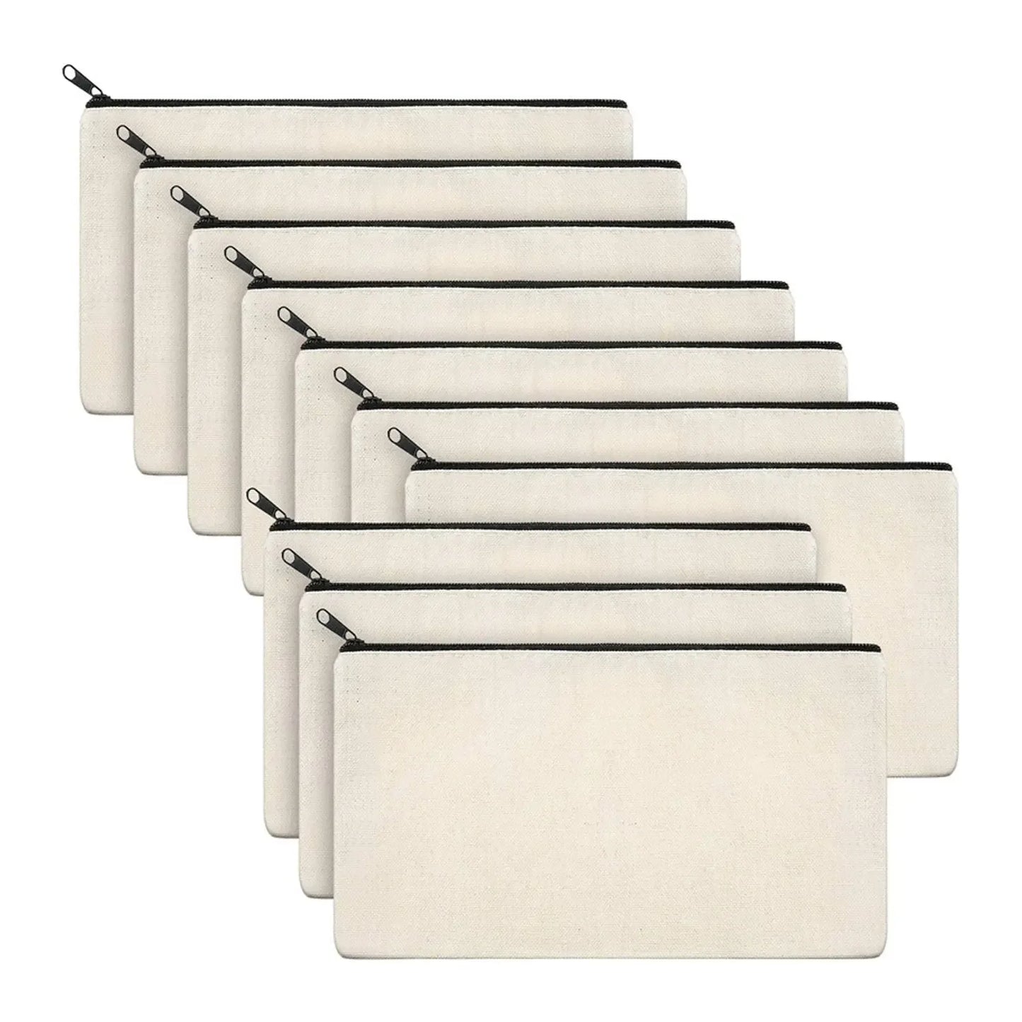 10pcs-blank-beige-diy-craft-bag-canvas-pencil-case-makeup-bags-zipper-pencil-bag-cosmetic-pouch-school-craft-stationery-supplies