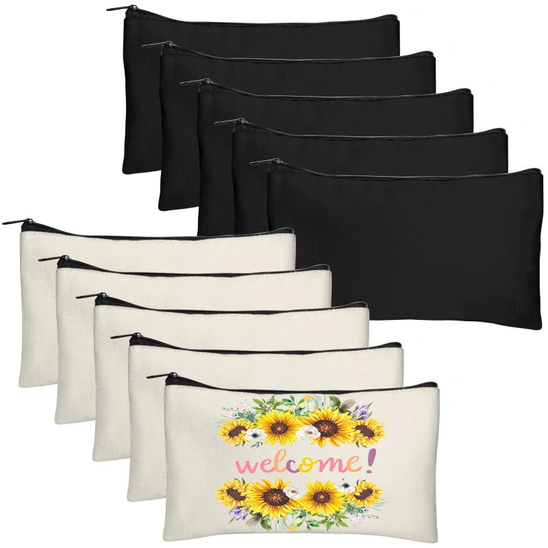 10pcs-blank-beige-diy-craft-bag-canvas-pencil-case-makeup-bags-zipper-pencil-bag-cosmetic-pouch-school-craft-stationery-supplies