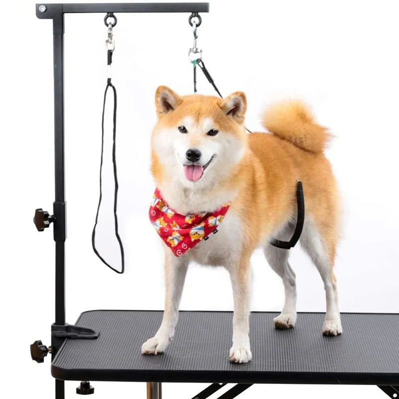pet-foldable-grooming-bracket-adjustable-steel-suspender-grooming-table-arm-support-dog-cat-holder-desk-pet-accessories-강아지미용