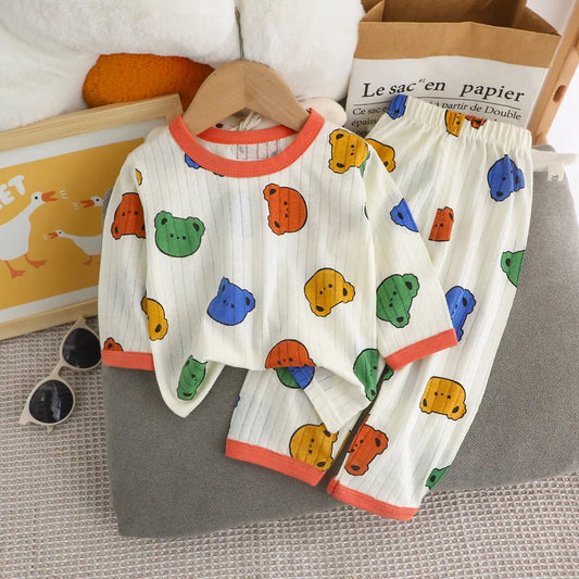 Kids Cute Print Long Sleeve Pyjama Set
