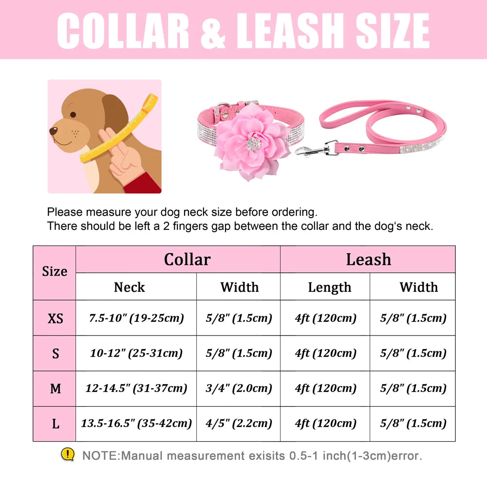 glitter-rhinestone-dog-leather-collar-cute-floral-necklace-pet-120cm-walking-leash-for-small-medium-large-dogs-chihuahua-xs-l