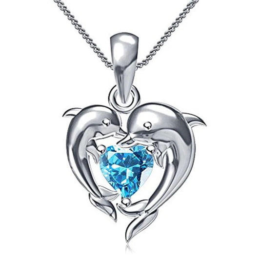 huitan-couple-dolphin-with-blue-heart-cz-necklace-women-chic-bride-wedding-clavicle-chain-necklaces-fancy-gift-statement-jewelry