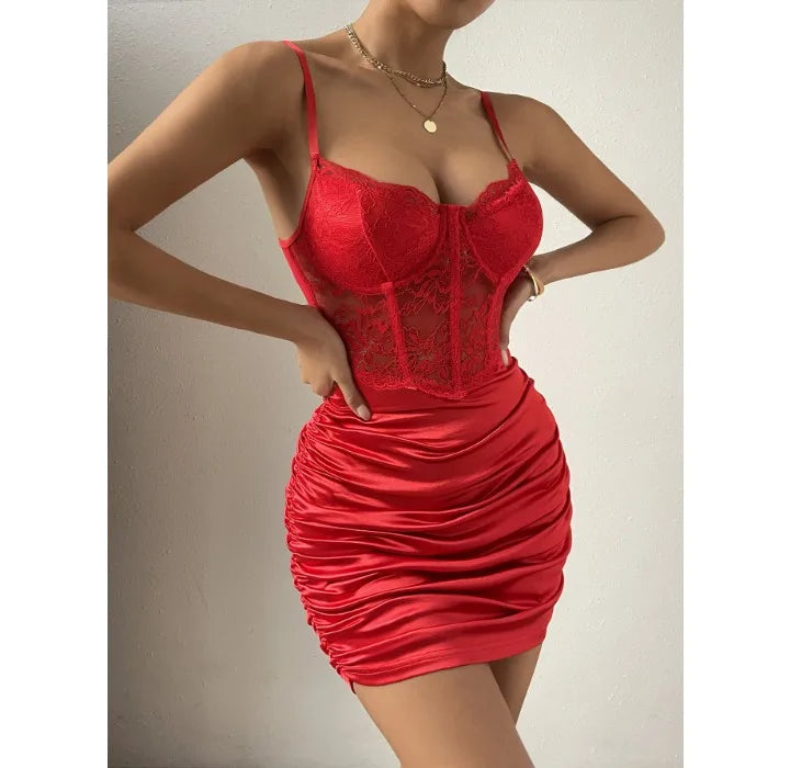 sleeveless-dress-for-woman-new-summer-2024-sexy-lace-pleated-flower-patterned-hip-wrap-skirt-y2k-slim-fit-dresses-for-female