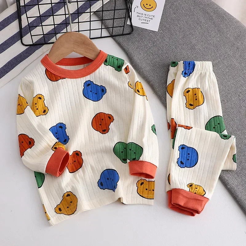 Kids Cute Print Long Sleeve Pyjama Set