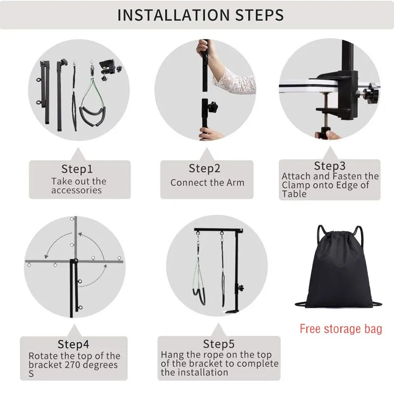 pet-foldable-grooming-bracket-adjustable-steel-suspender-grooming-table-arm-support-dog-cat-holder-desk-pet-accessories-강아지미용