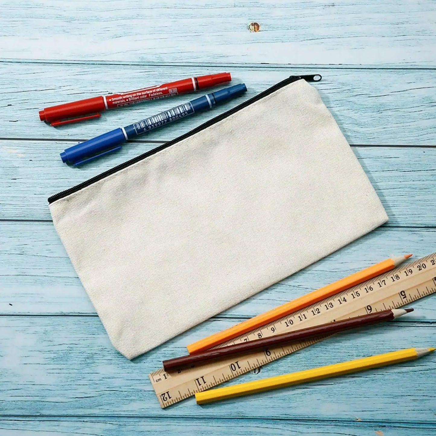 10pcs-blank-beige-diy-craft-bag-canvas-pencil-case-makeup-bags-zipper-pencil-bag-cosmetic-pouch-school-craft-stationery-supplies