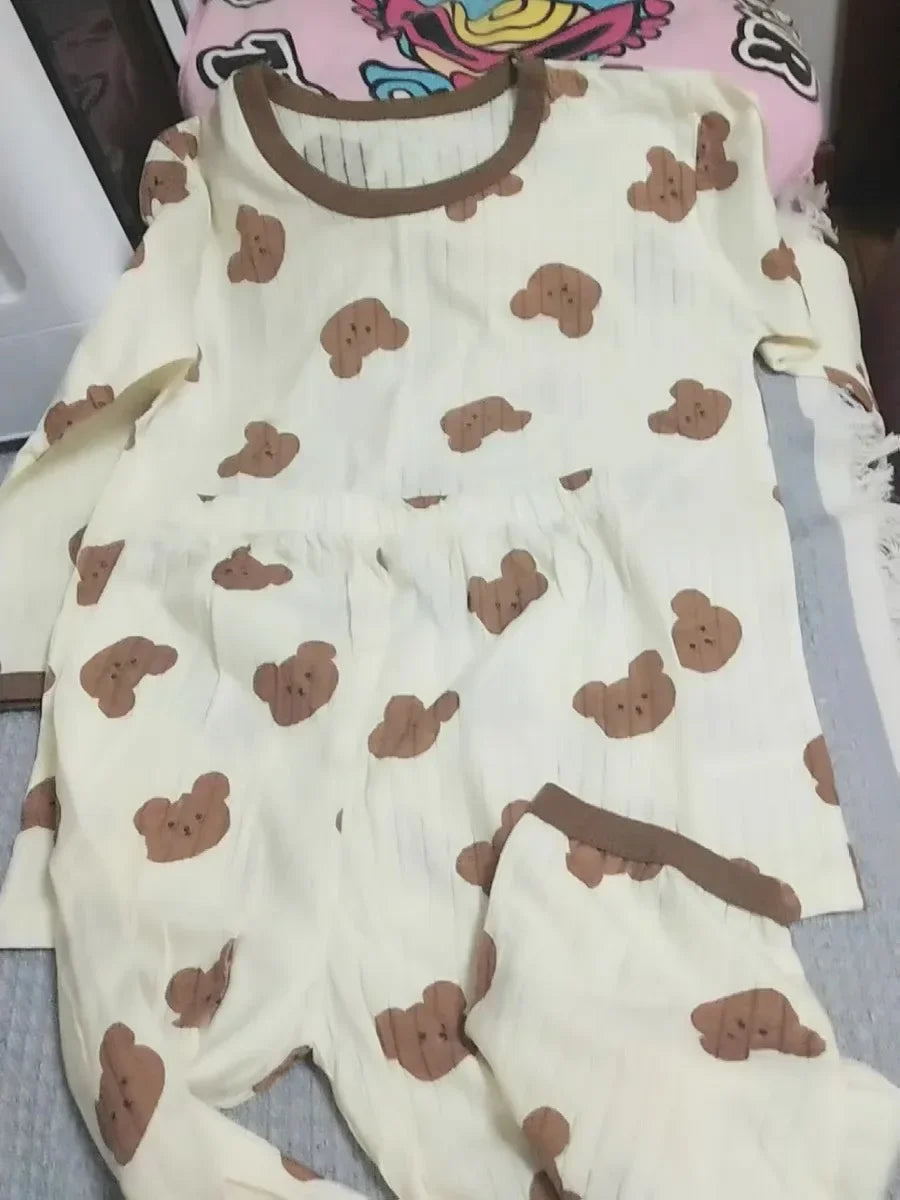 Kids Cute Print Long Sleeve Pyjama Set