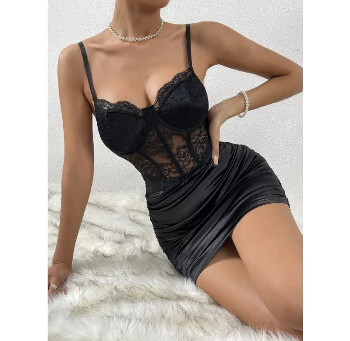 sleeveless-dress-for-woman-new-summer-2024-sexy-lace-pleated-flower-patterned-hip-wrap-skirt-y2k-slim-fit-dresses-for-female