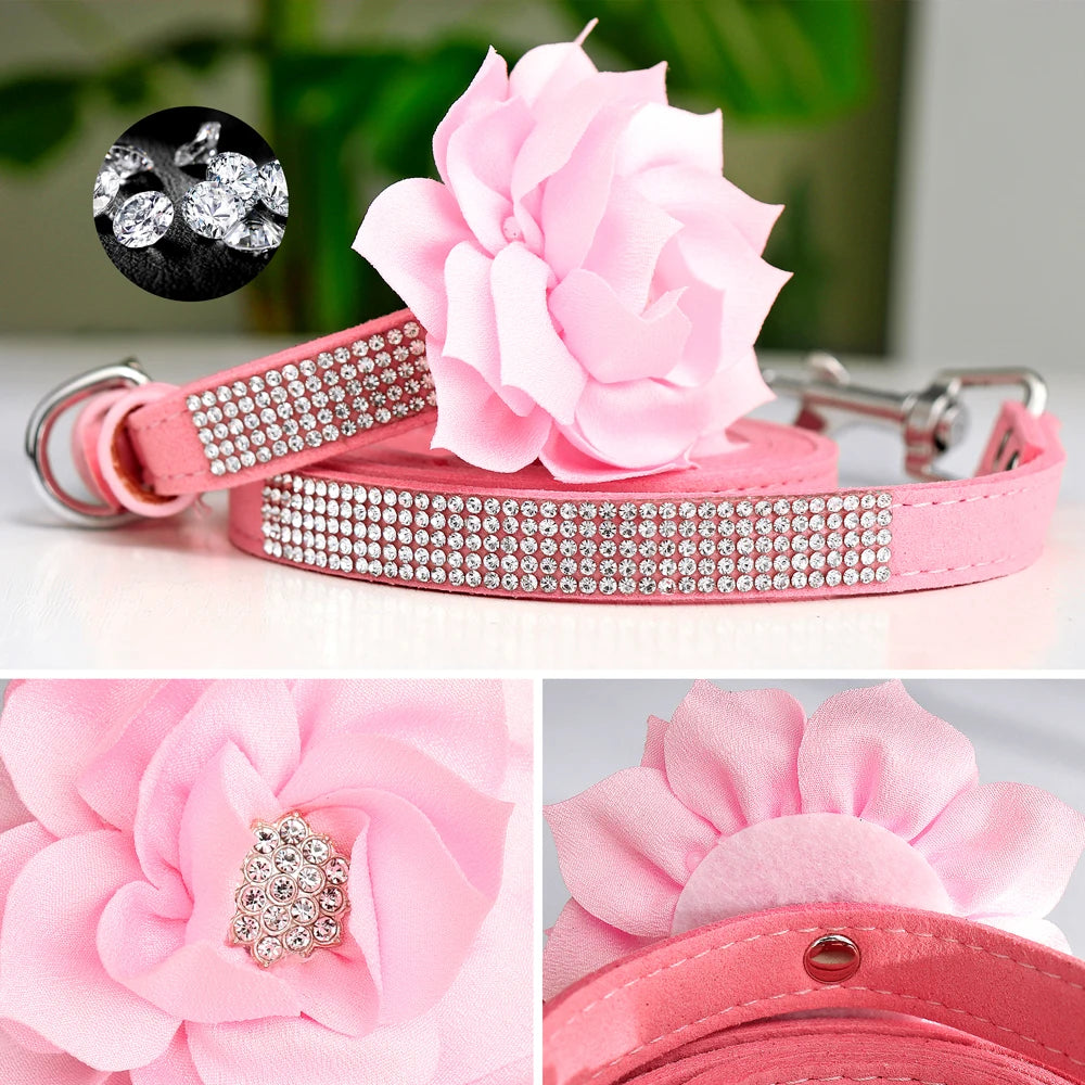 glitter-rhinestone-dog-leather-collar-cute-floral-necklace-pet-120cm-walking-leash-for-small-medium-large-dogs-chihuahua-xs-l