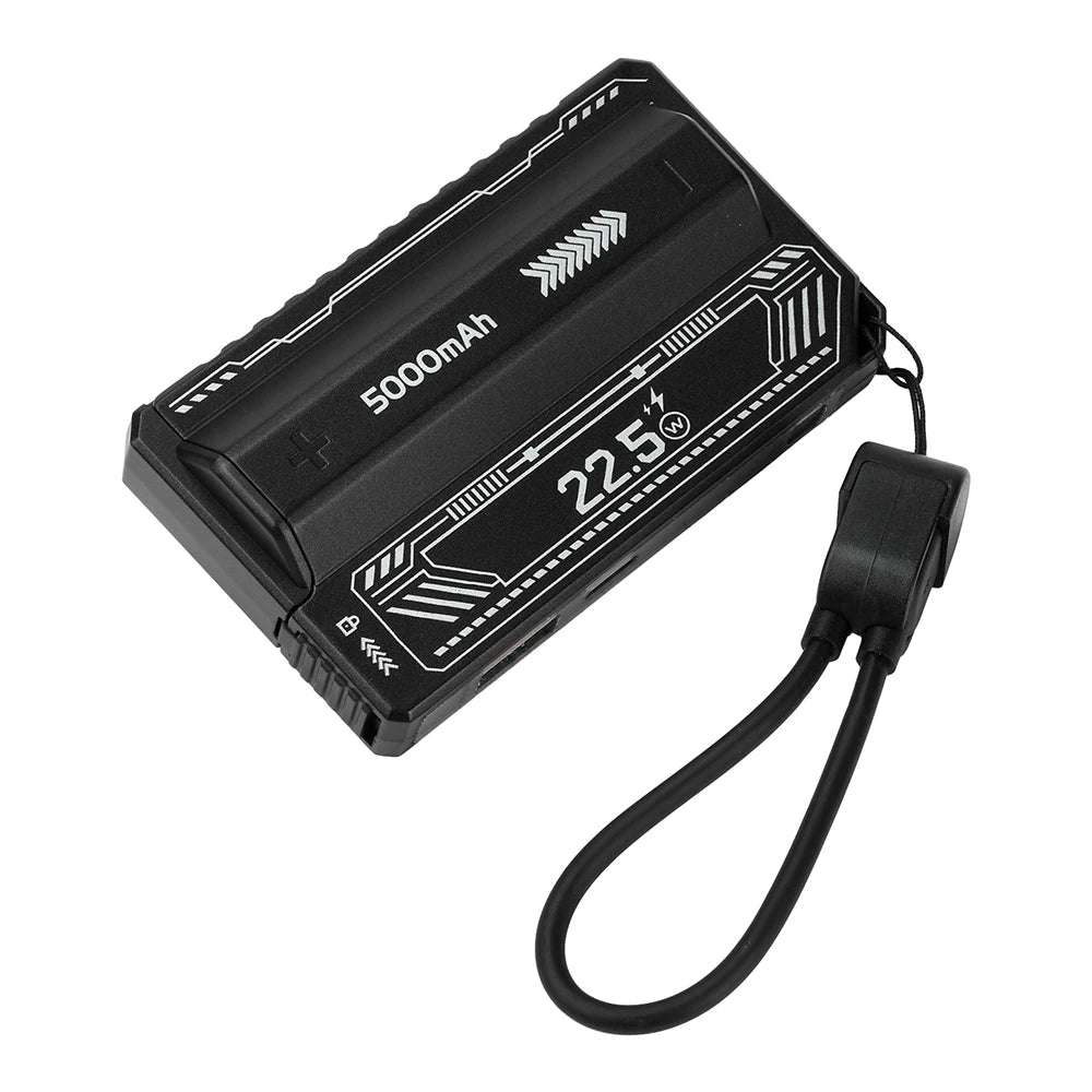 21700 Power Bank Case PD 20W Fast Charging with Built-In Cable