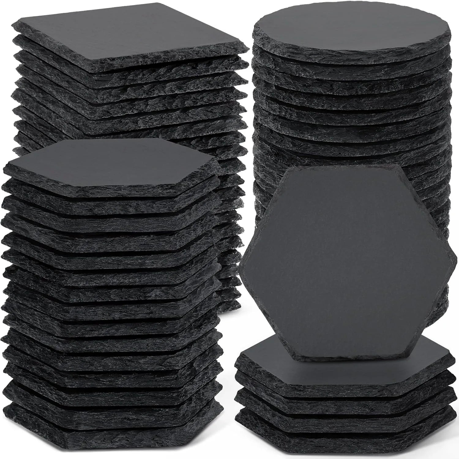 8pcs-slate-coasters-bulk-4-inch-square-round-and-hexagon-handmade-black-stone-blanks-for-laser-engraving-and-home-decor