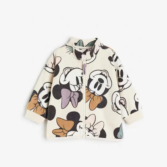 Kids Mickey & Minnie Print Casual Jacket