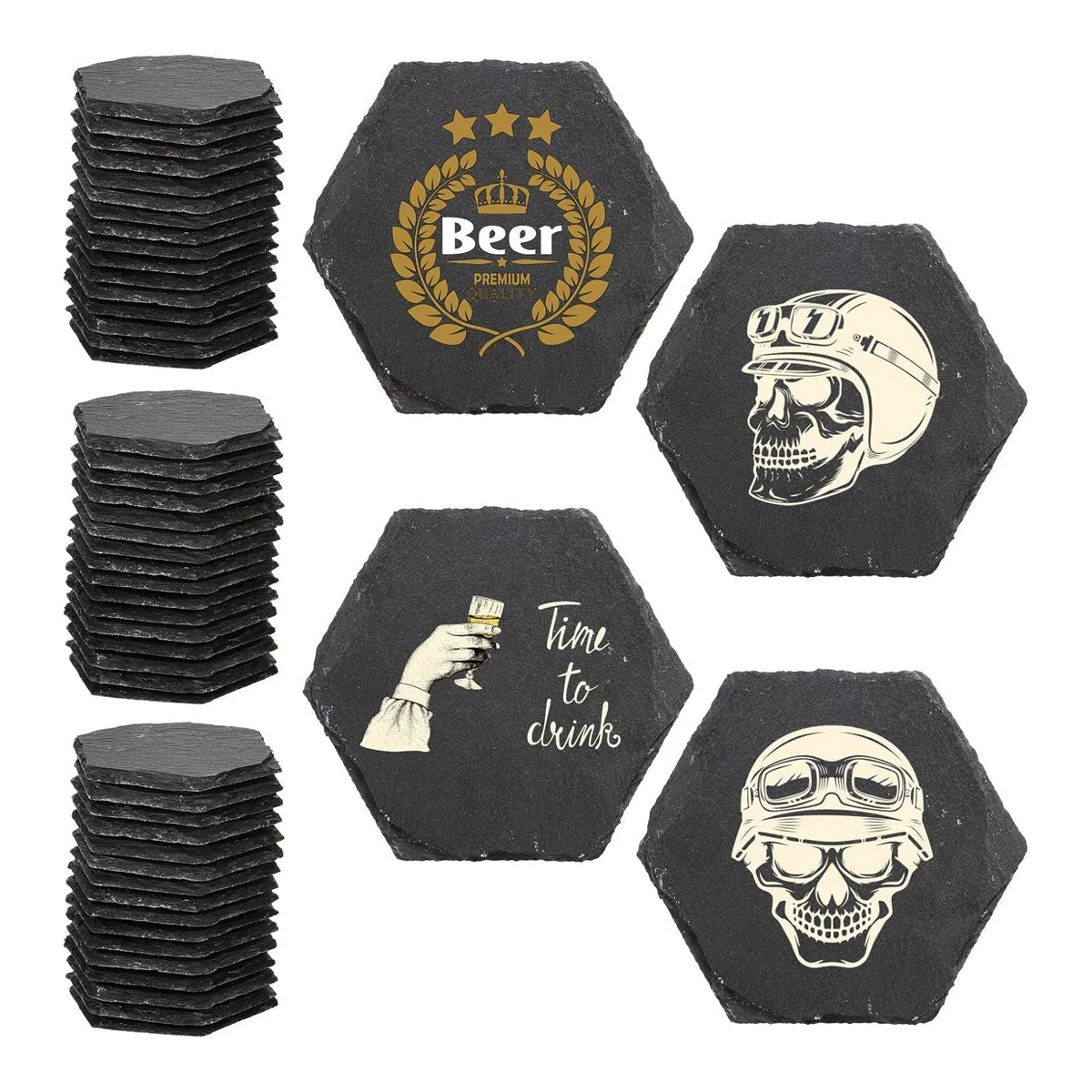 8pcs-slate-coasters-bulk-4-inch-square-round-and-hexagon-handmade-black-stone-blanks-for-laser-engraving-and-home-decor